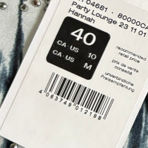 NWT OLSEN size M Long Sleeve Embellished Mixed Media Party Lounge T-Shirt women - Picture 9 of 9